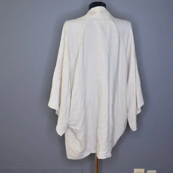 Aritzia Golden By TNA Coastal Kimono Embroidered Linen Sz S/M - Picture 3 of 7